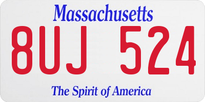 MA license plate 8UJ524