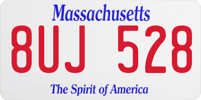 MA license plate 8UJ528
