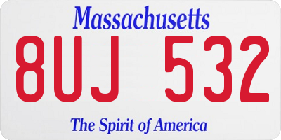 MA license plate 8UJ532