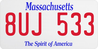 MA license plate 8UJ533