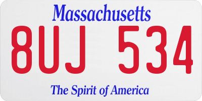 MA license plate 8UJ534
