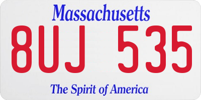 MA license plate 8UJ535
