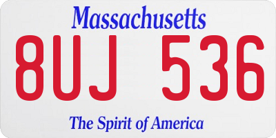 MA license plate 8UJ536