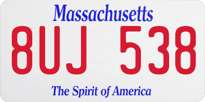 MA license plate 8UJ538