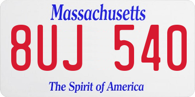 MA license plate 8UJ540