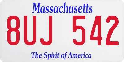 MA license plate 8UJ542