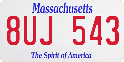 MA license plate 8UJ543