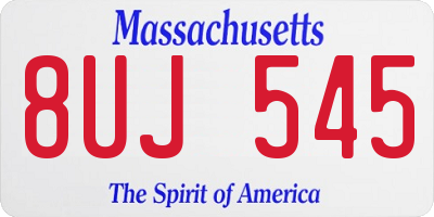 MA license plate 8UJ545