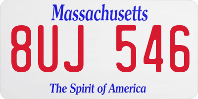 MA license plate 8UJ546