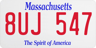 MA license plate 8UJ547