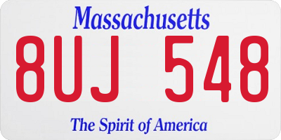 MA license plate 8UJ548