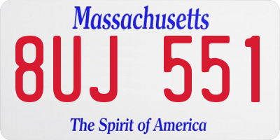 MA license plate 8UJ551