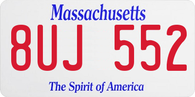 MA license plate 8UJ552