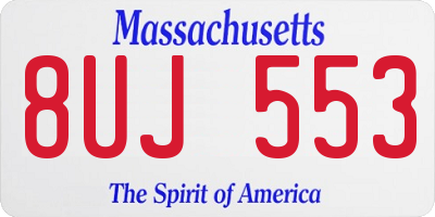 MA license plate 8UJ553