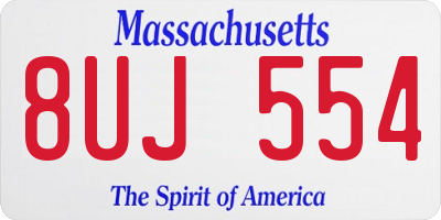 MA license plate 8UJ554