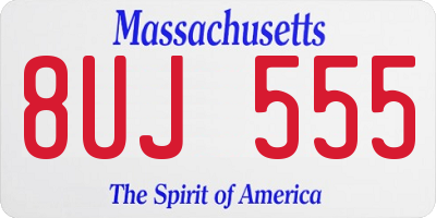 MA license plate 8UJ555