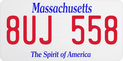 MA license plate 8UJ558