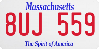 MA license plate 8UJ559