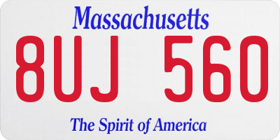 MA license plate 8UJ560