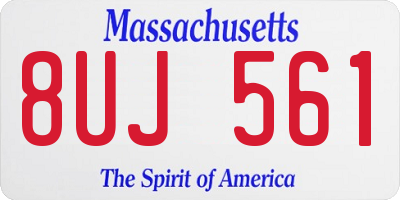 MA license plate 8UJ561