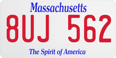 MA license plate 8UJ562