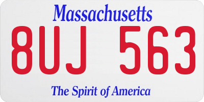 MA license plate 8UJ563