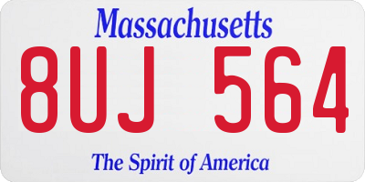 MA license plate 8UJ564