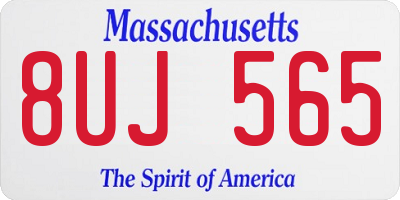 MA license plate 8UJ565
