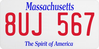 MA license plate 8UJ567