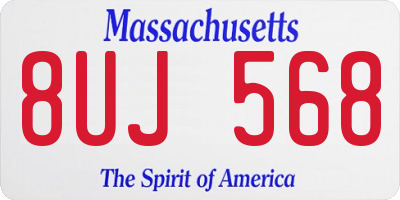 MA license plate 8UJ568