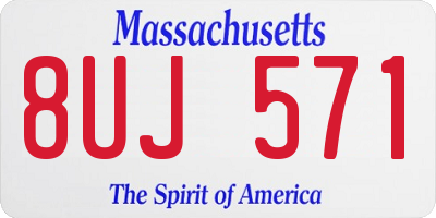 MA license plate 8UJ571