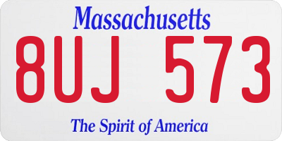 MA license plate 8UJ573