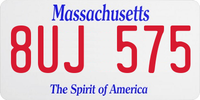 MA license plate 8UJ575