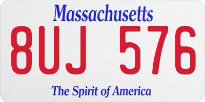 MA license plate 8UJ576