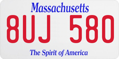 MA license plate 8UJ580