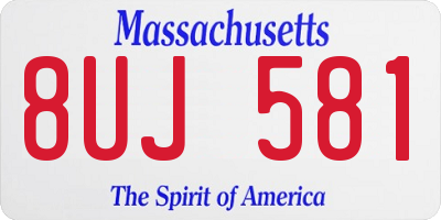 MA license plate 8UJ581