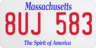 MA license plate 8UJ583