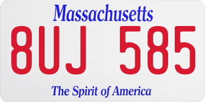 MA license plate 8UJ585