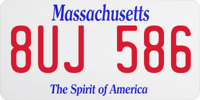 MA license plate 8UJ586