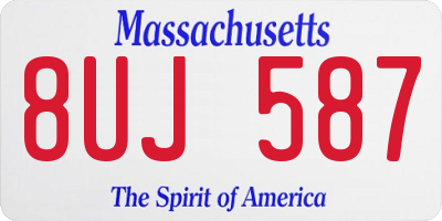 MA license plate 8UJ587