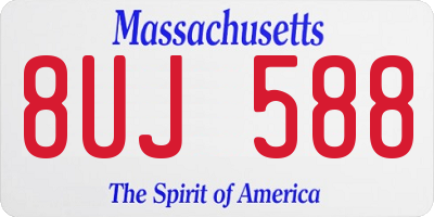 MA license plate 8UJ588