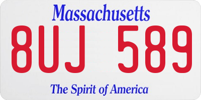 MA license plate 8UJ589