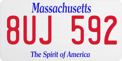 MA license plate 8UJ592