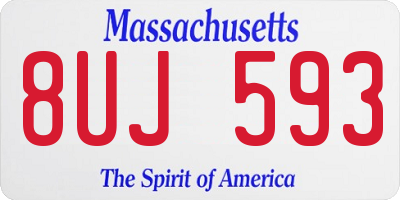 MA license plate 8UJ593