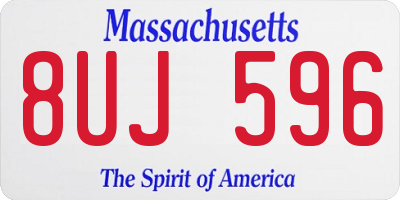 MA license plate 8UJ596