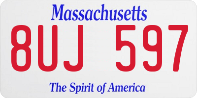 MA license plate 8UJ597