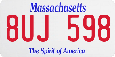MA license plate 8UJ598