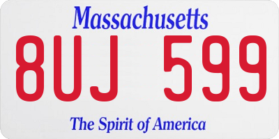 MA license plate 8UJ599