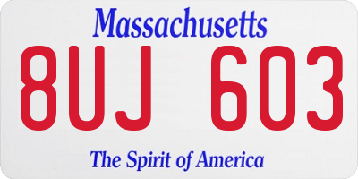 MA license plate 8UJ603