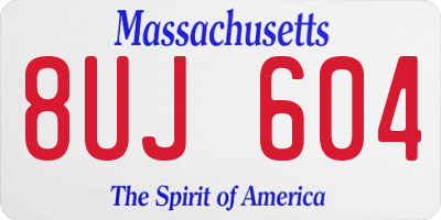 MA license plate 8UJ604